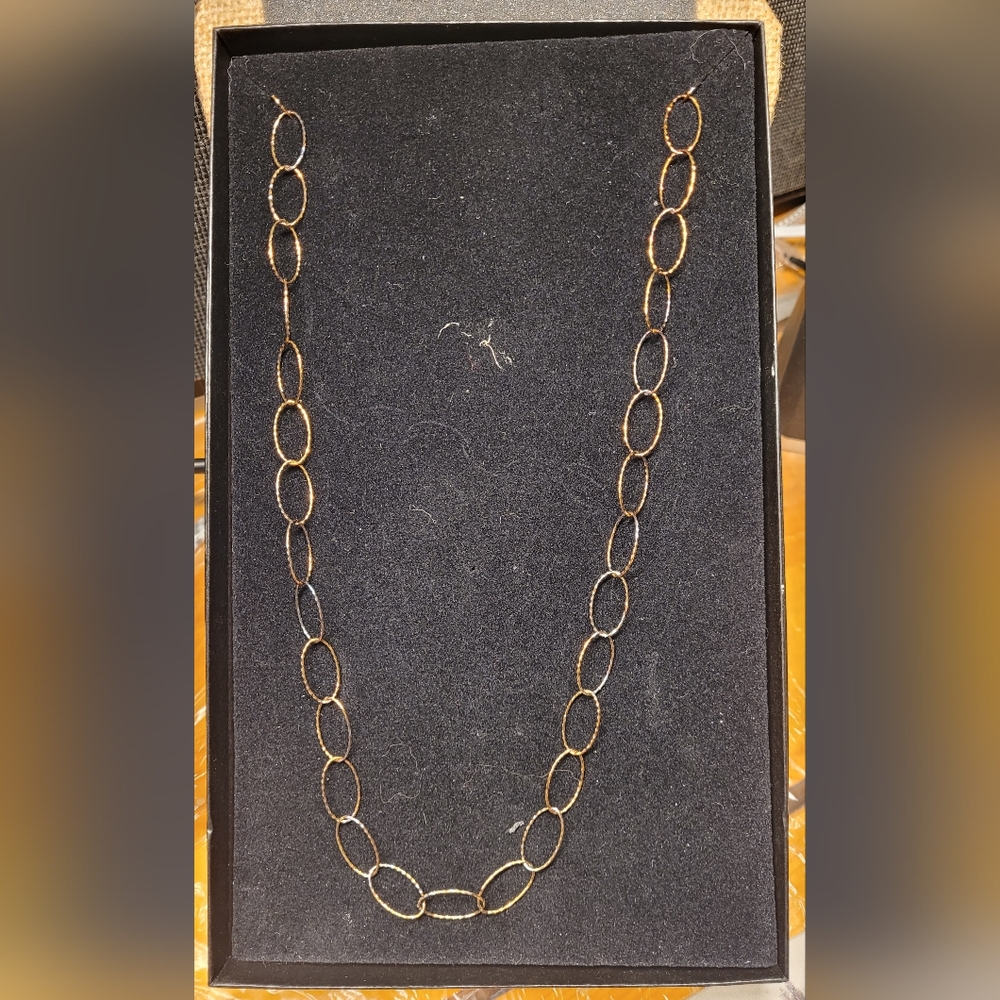 Techibond sterling silver gold plated large dainty chain.